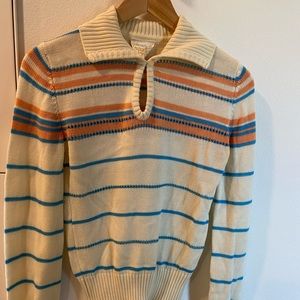 SOLD! Vintage striped keyhole sweater
